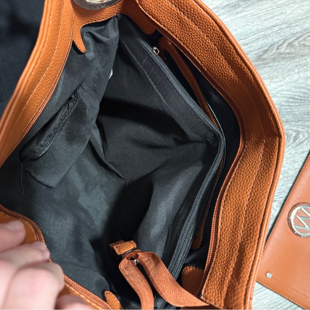 MKF Collection Brown Leather Women's Hobo Bag - Picture 10 of 14